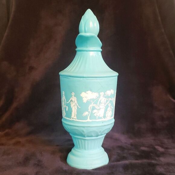 Vtg Avon Imitation Wedgwood Jasperware Greek Goddess Bottle / Urn with Stopper - Picture 4 of 6